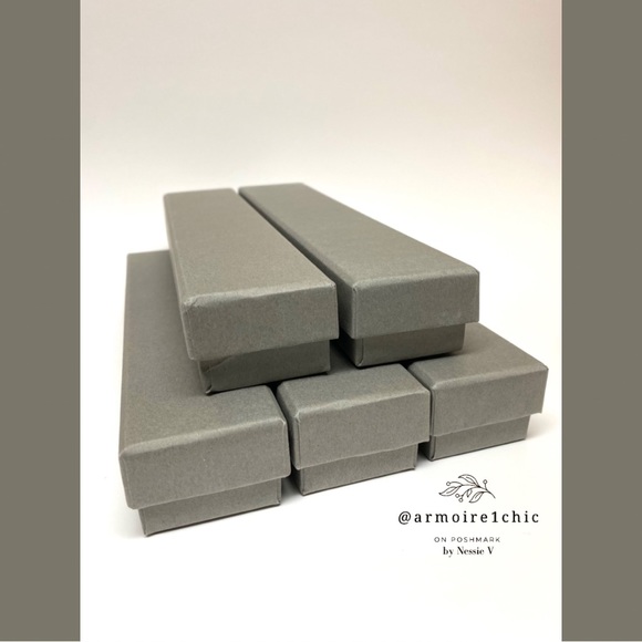 WHOLESALE | 5 pack of Long JEWELRY BOXES | Cardboard & Black Sponge Padding - Picture 14 of 14